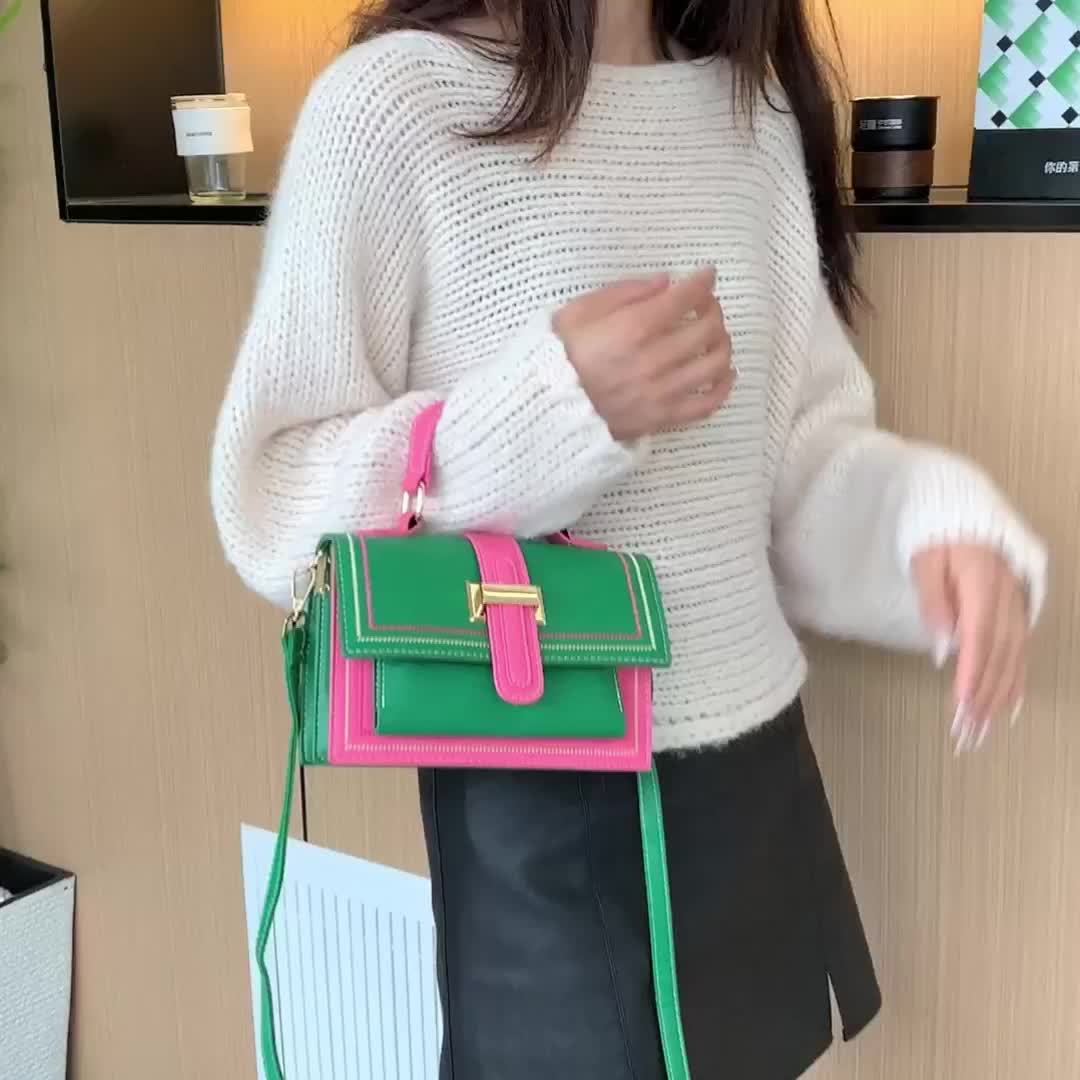 Trendy Color Blocking Crossbody Bag - Multi-Layer Flap Handbag for Daily Use